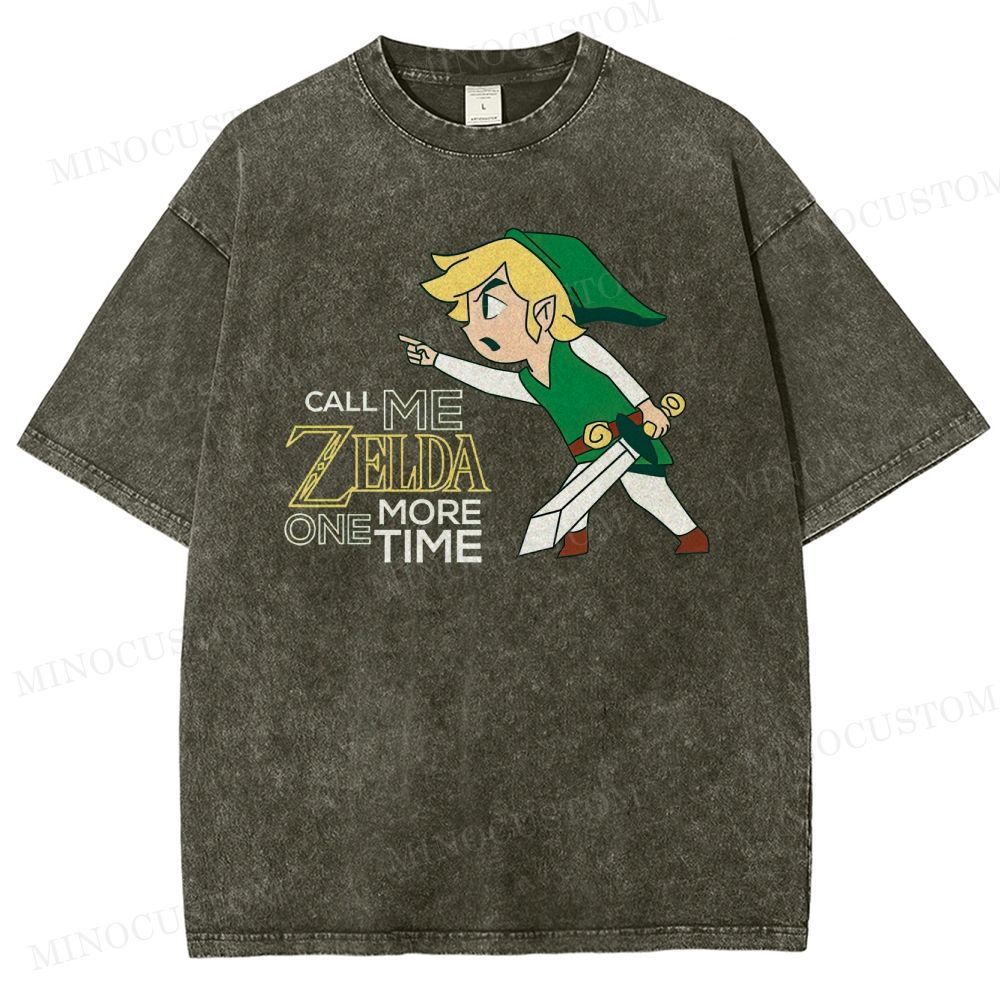 Retro Heroic Elf Graphic Washed T-Shirt