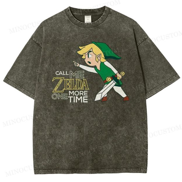 Retro Heroic Elf Graphic Washed T-Shirt