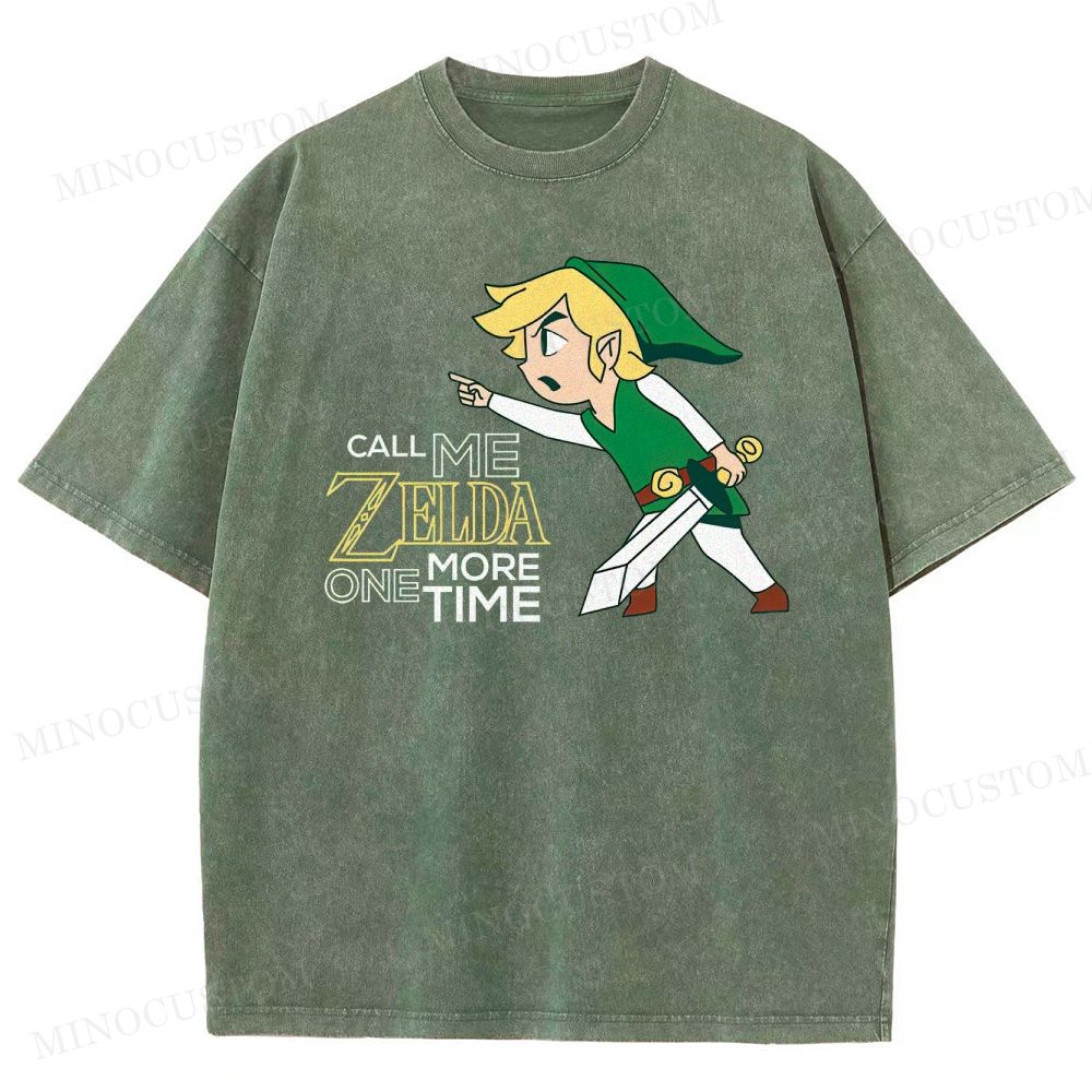Retro Heroic Elf Graphic Washed T-Shirt