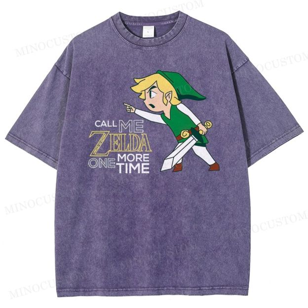 Retro Heroic Elf Graphic Washed T-Shirt