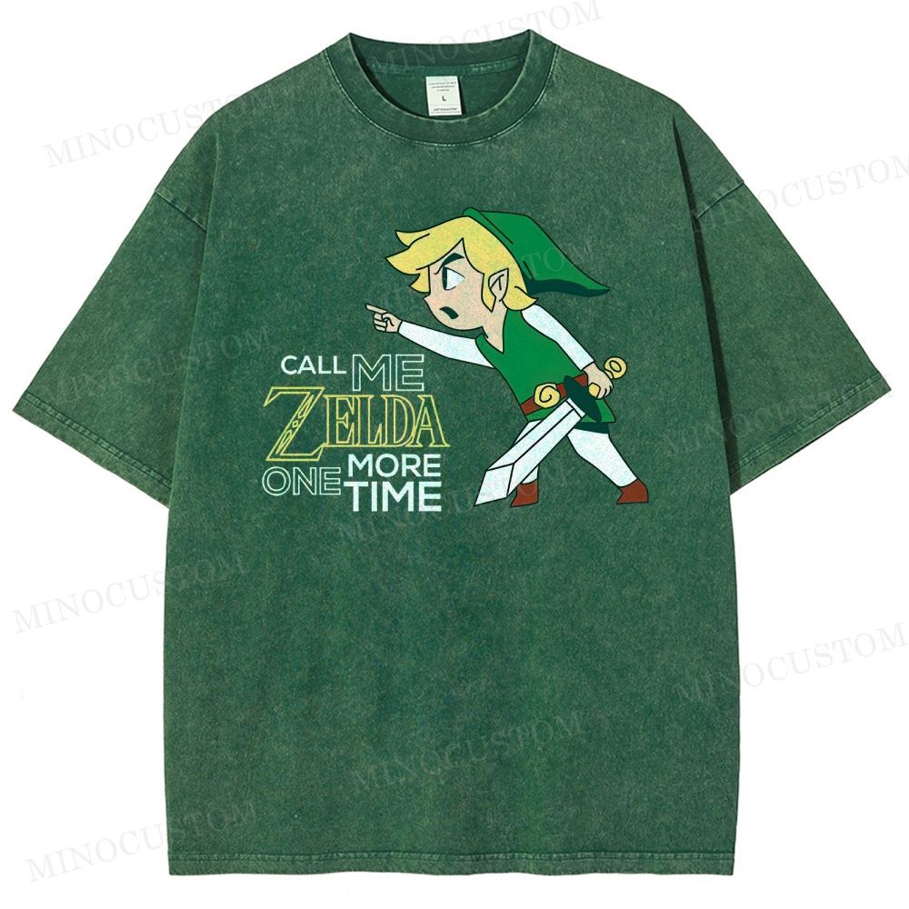 Retro Heroic Elf Graphic Washed T-Shirt