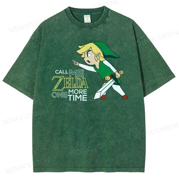 Retro Heroic Elf Graphic Washed T-Shirt