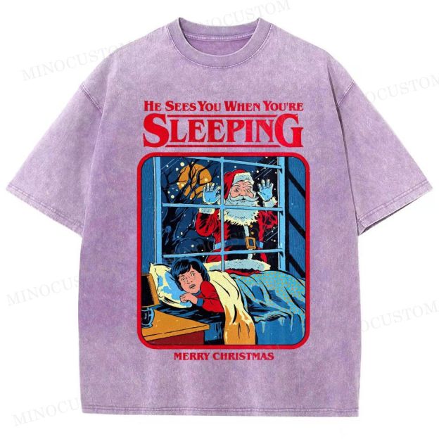 Horror Santa Holiday Graphic Washed T-Shirt