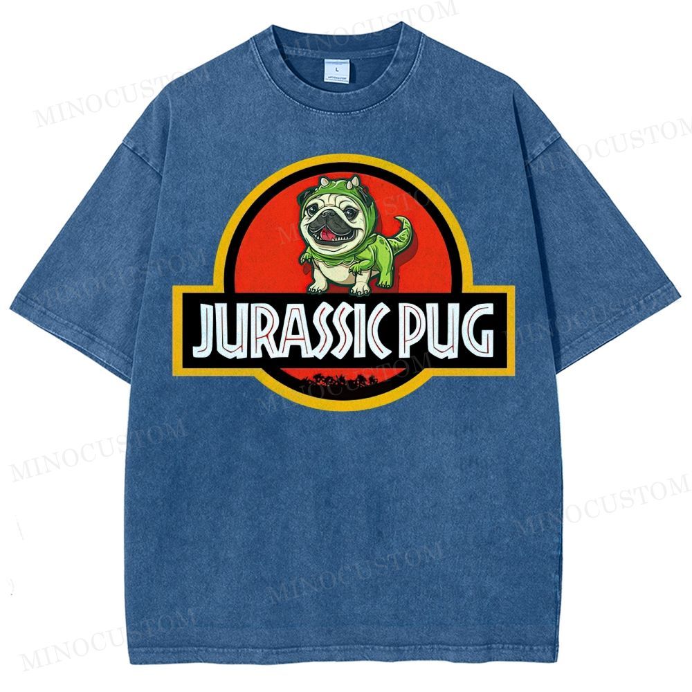 Jurassic Pug  Washed T-Shirt 