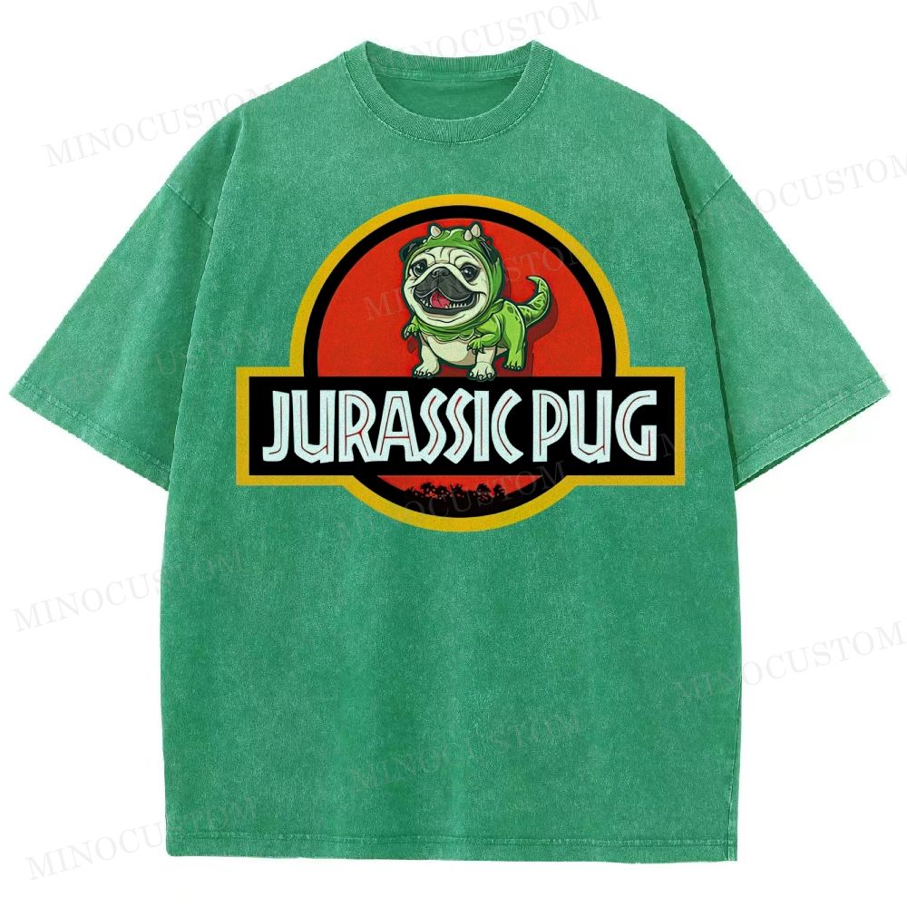 Jurassic Pug  Washed T-Shirt 