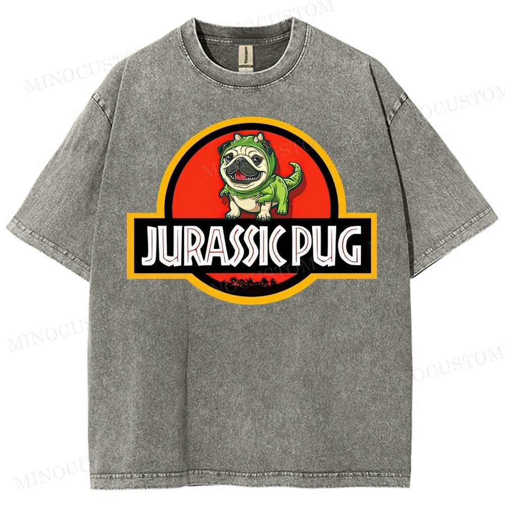 Jurassic Pug  Washed T-Shirt 