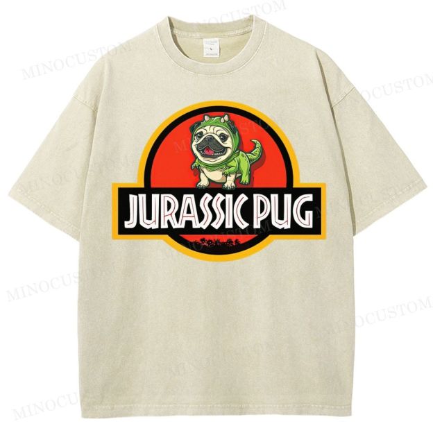 Jurassic Pug  Washed T-Shirt 