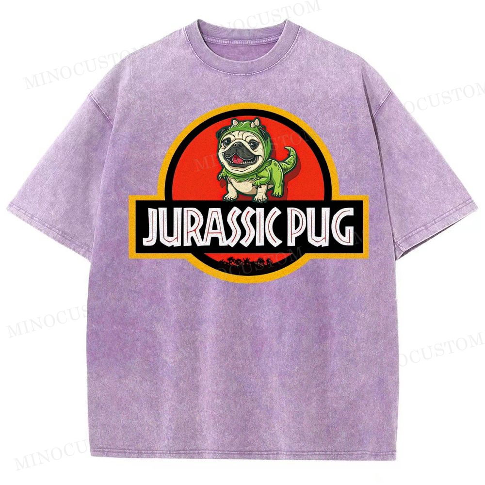 Jurassic Pug  Washed T-Shirt 