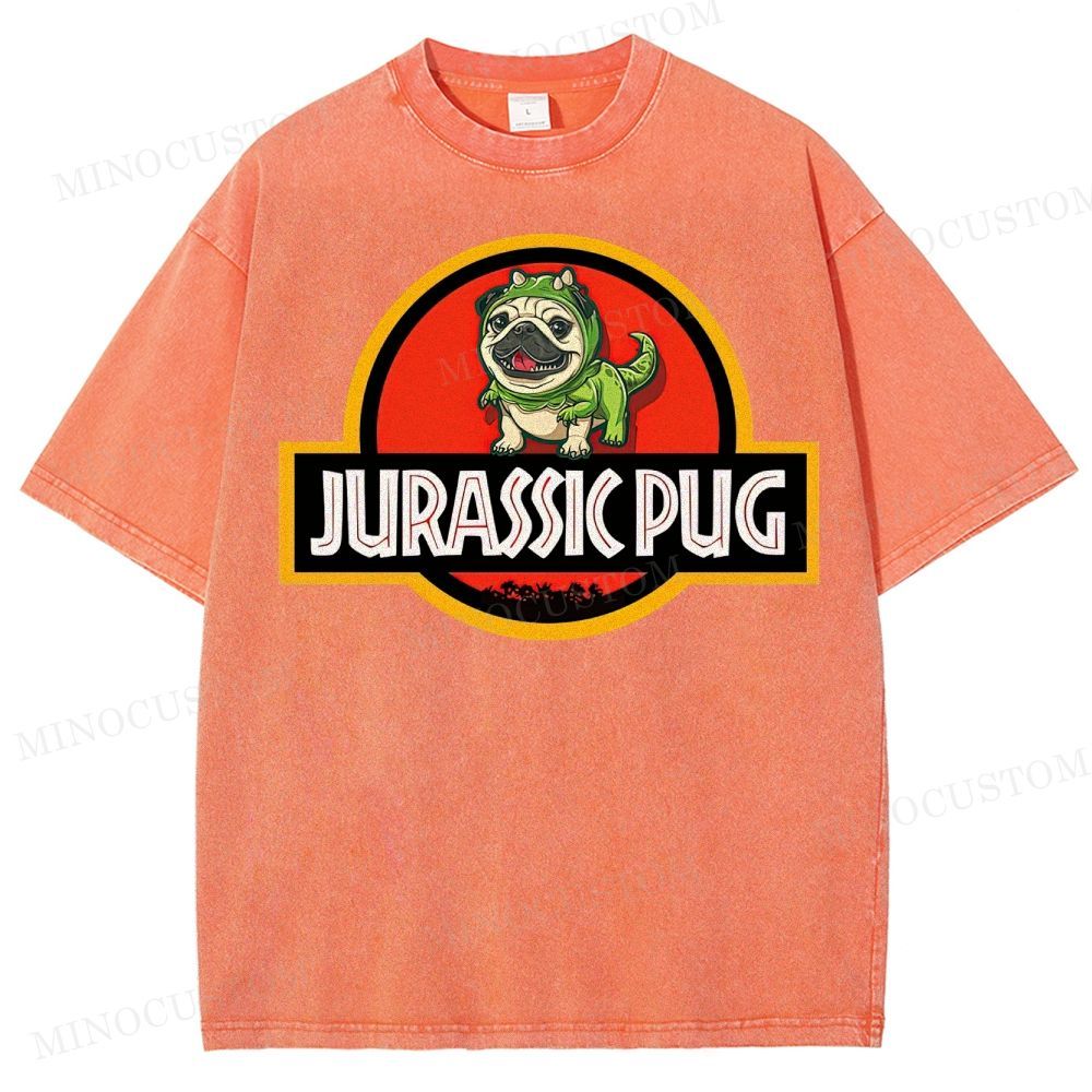 Jurassic Pug  Washed T-Shirt 