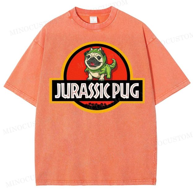 Jurassic Pug  Washed T-Shirt 