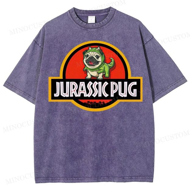 Jurassic Pug  Washed T-Shirt 