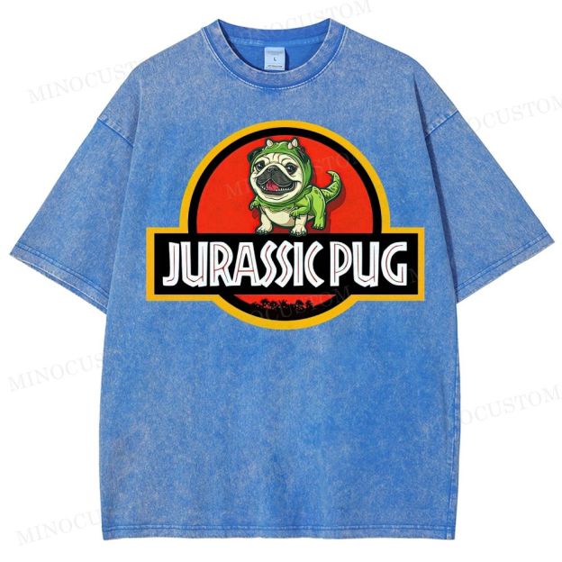 Jurassic Pug  Washed T-Shirt 