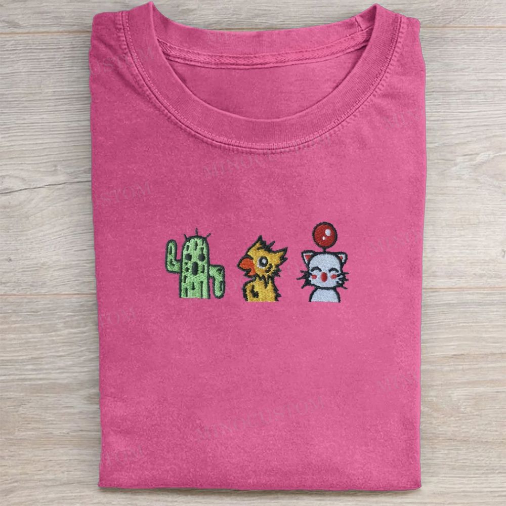 Embroidered Fantasy TrioWashed Tee 