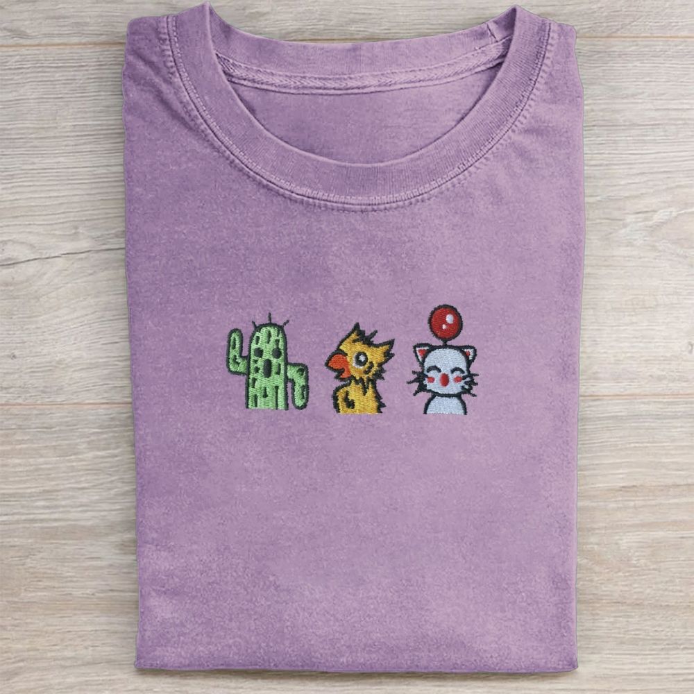 Embroidered Fantasy TrioWashed Tee 