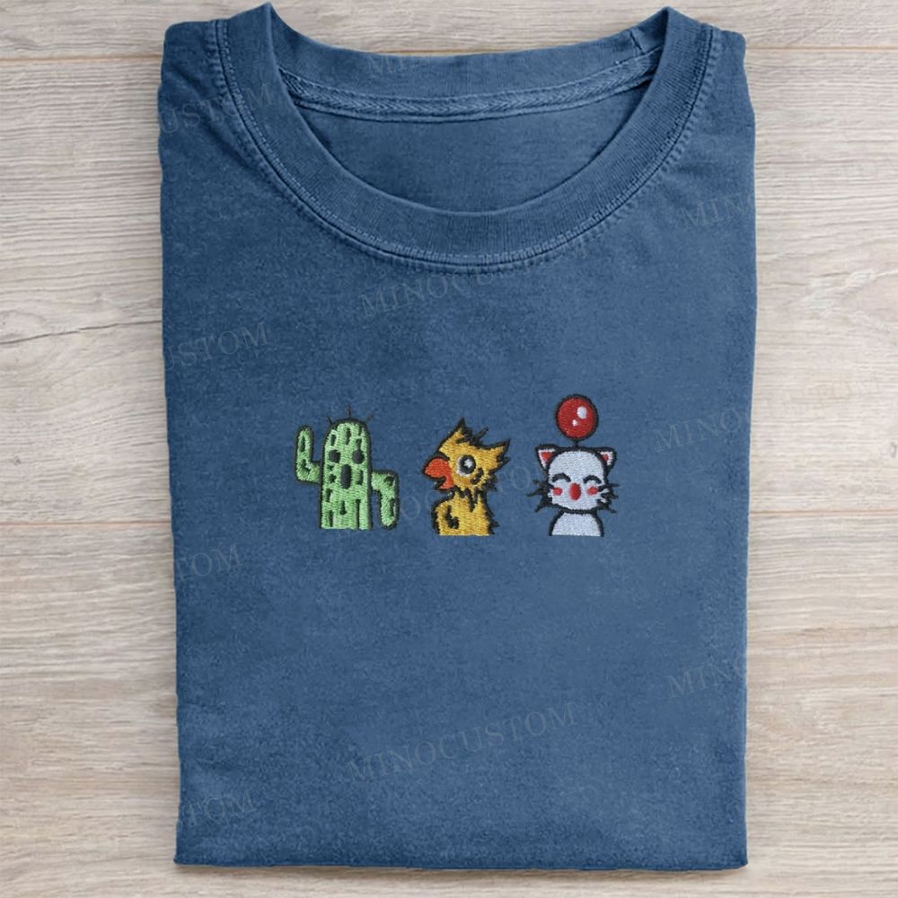 Embroidered Fantasy TrioWashed Tee 