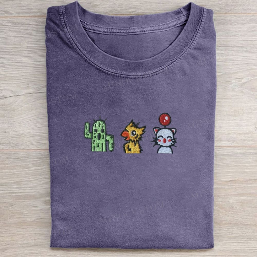 Embroidered Fantasy TrioWashed Tee 