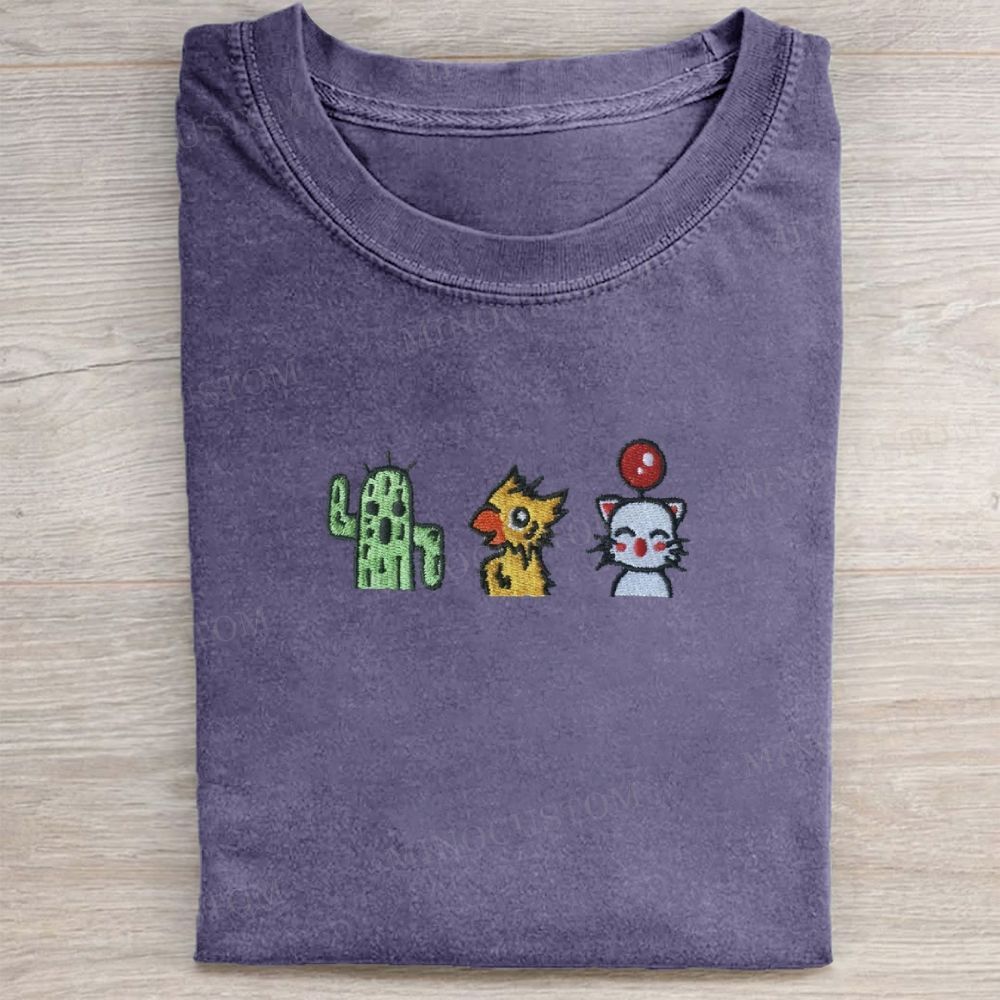 Embroidered Fantasy TrioWashed Tee 