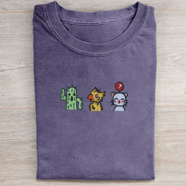 Embroidered Fantasy TrioWashed Tee 