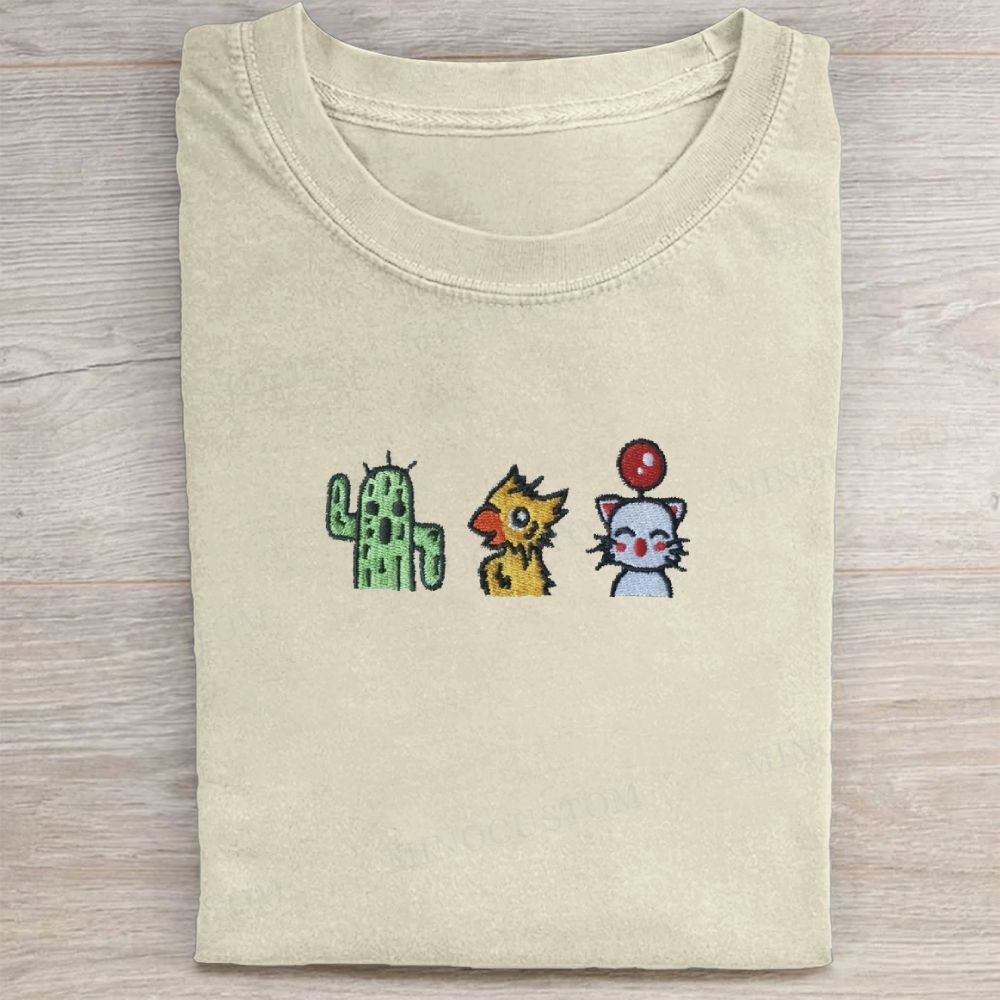 Embroidered Fantasy TrioWashed Tee 
