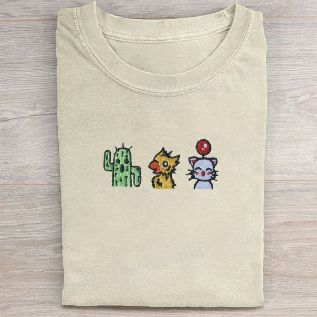 Embroidered Fantasy TrioWashed Tee 