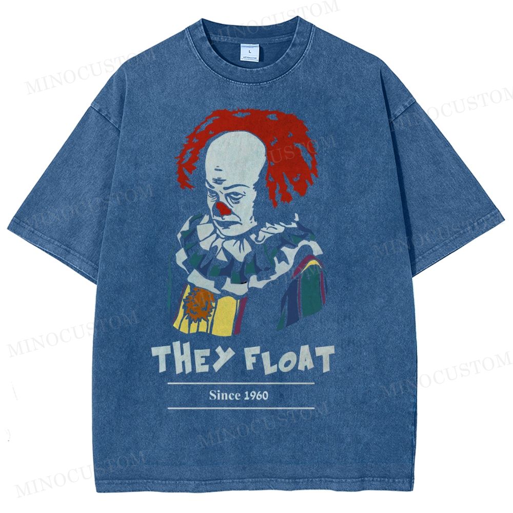 Gothic Clown Horror Washed T-Shirt 