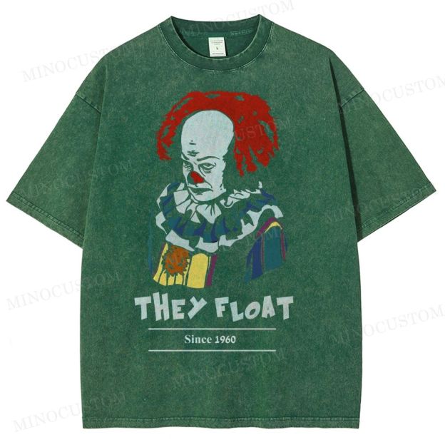 Gothic Clown Horror Washed T-Shirt 