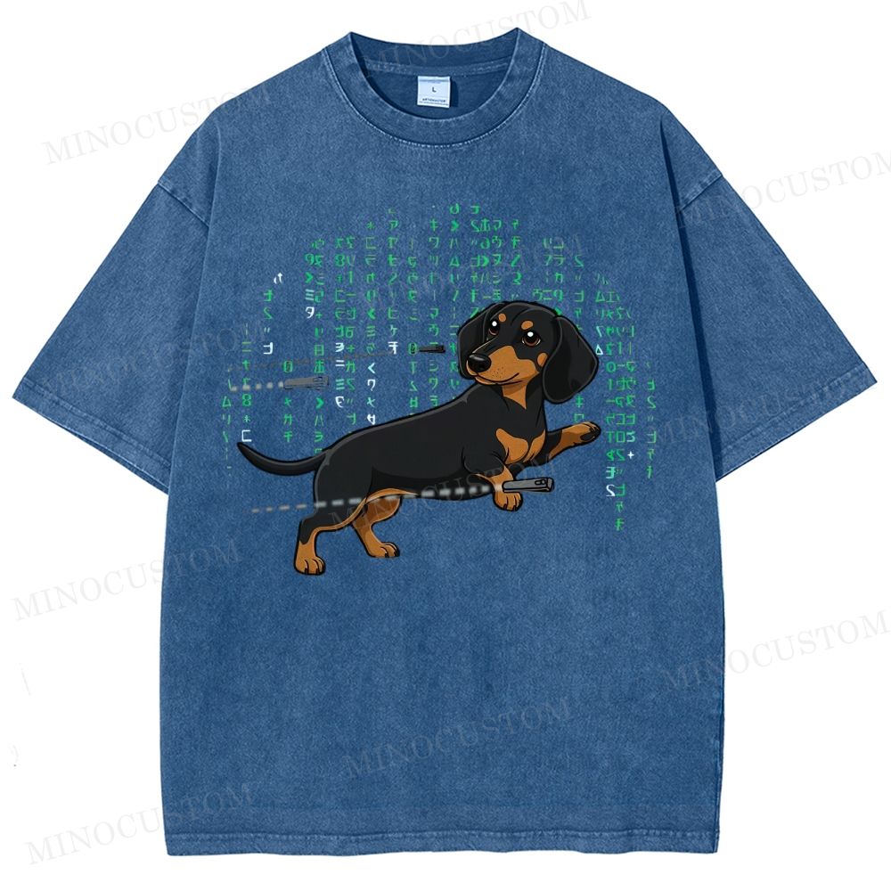 Matrix  Dachshund Washed T-Shirt 
