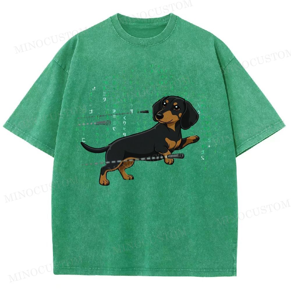 Matrix  Dachshund Washed T-Shirt 
