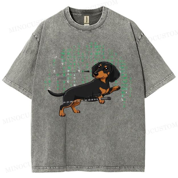 Matrix  Dachshund Washed T-Shirt 