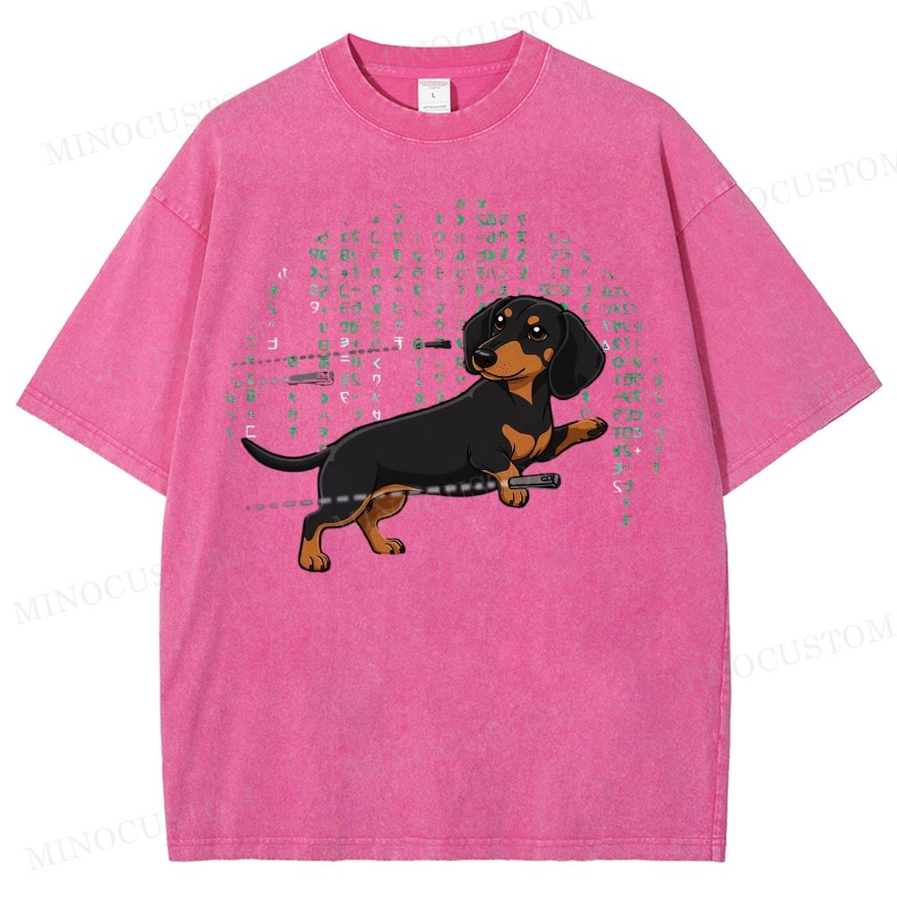 Matrix  Dachshund Washed T-Shirt 
