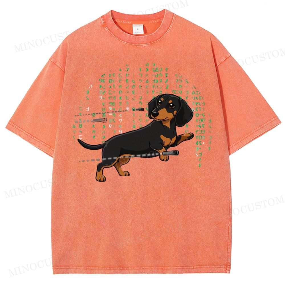 Matrix  Dachshund Washed T-Shirt 