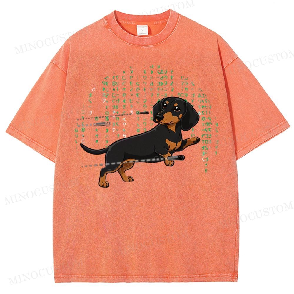 Matrix  Dachshund Washed T-Shirt 