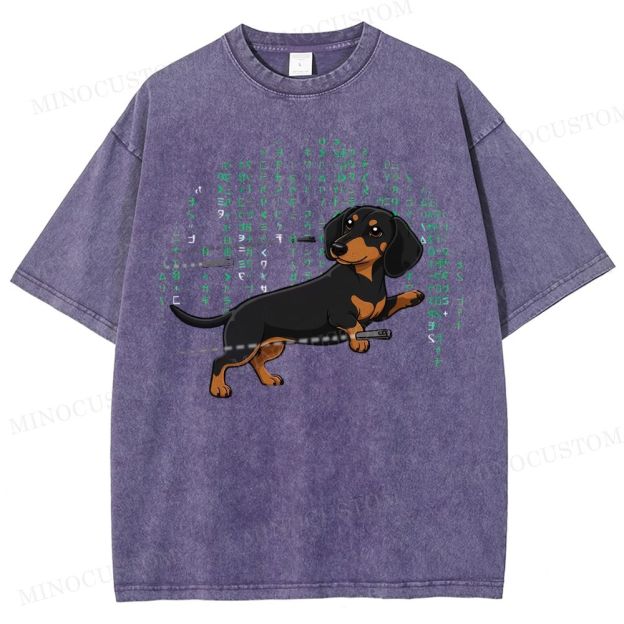 Matrix  Dachshund Washed T-Shirt 