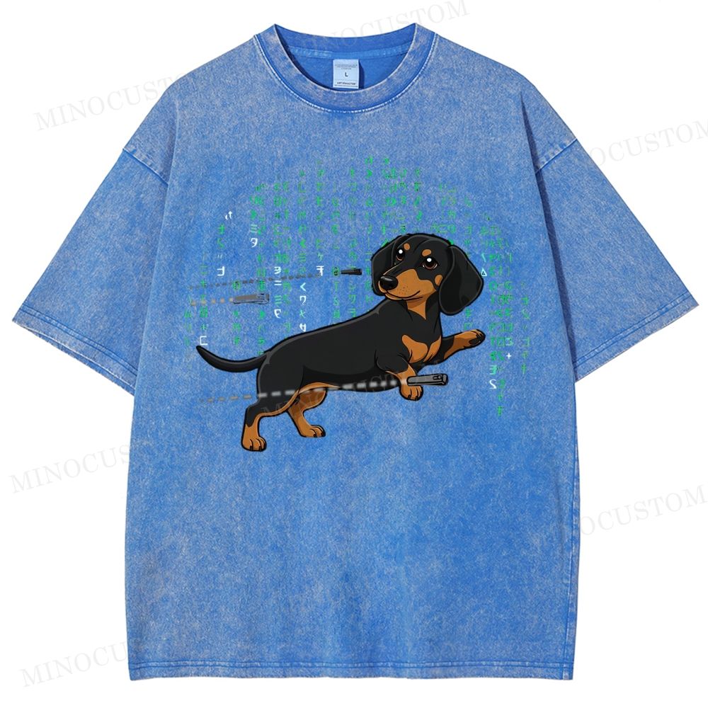 Matrix  Dachshund Washed T-Shirt 