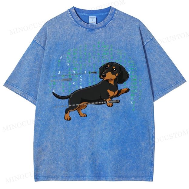Matrix  Dachshund Washed T-Shirt 