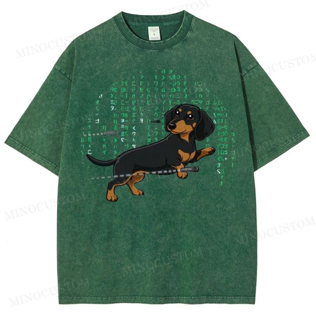 Matrix  Dachshund Washed T-Shirt 