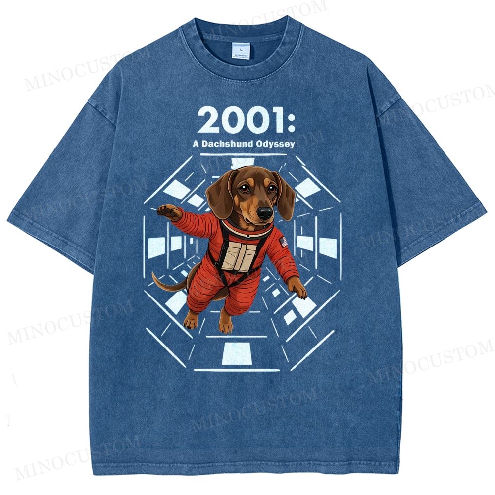 2001: A Dachshund Odyssey Washed T-Shirt 