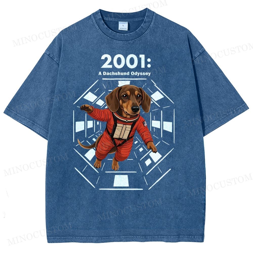 2001: A Dachshund Odyssey Washed T-Shirt 