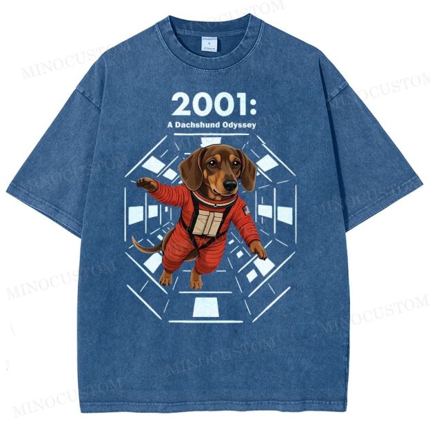 2001: A Dachshund Odyssey Washed T-Shirt 