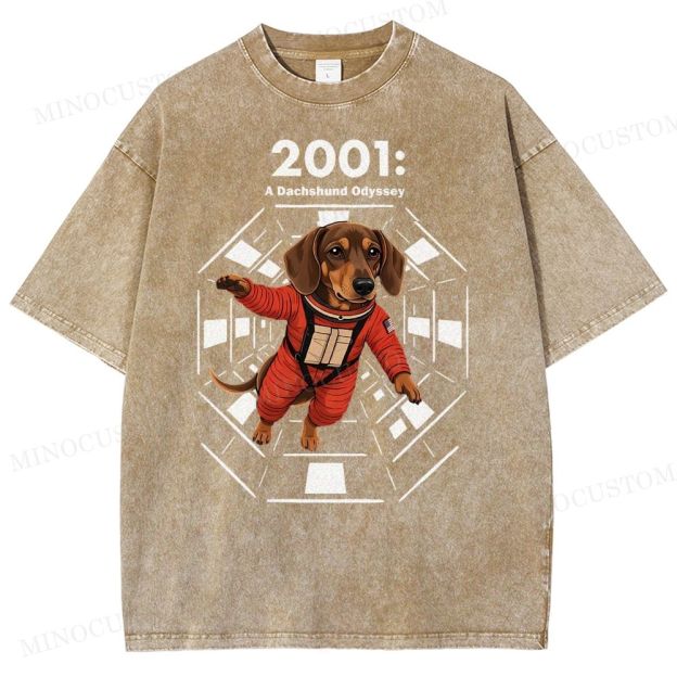 2001: A Dachshund Odyssey Washed T-Shirt 