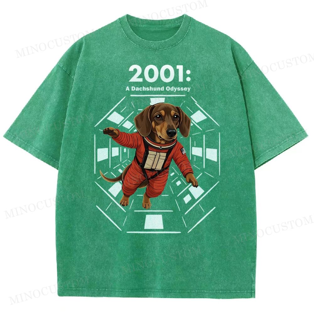 2001: A Dachshund Odyssey Washed T-Shirt 