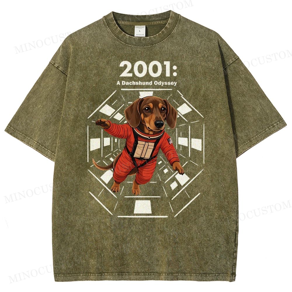 2001: A Dachshund Odyssey Washed T-Shirt 