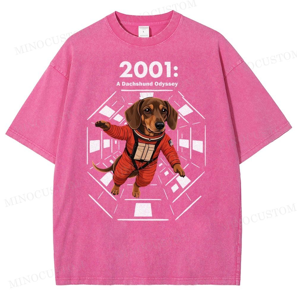 2001: A Dachshund Odyssey Washed T-Shirt 