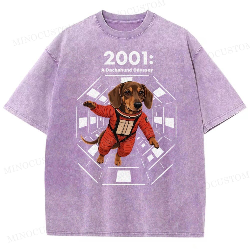 2001: A Dachshund Odyssey Washed T-Shirt 