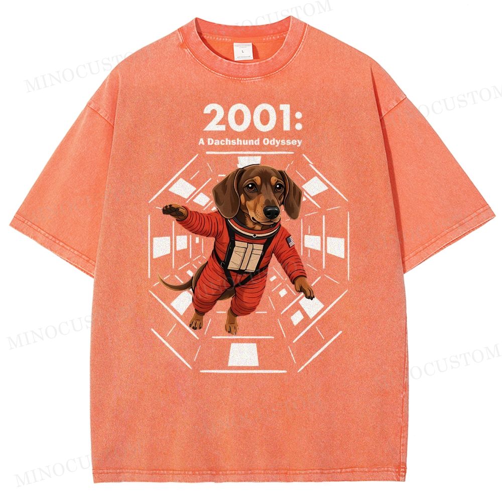 2001: A Dachshund Odyssey Washed T-Shirt 