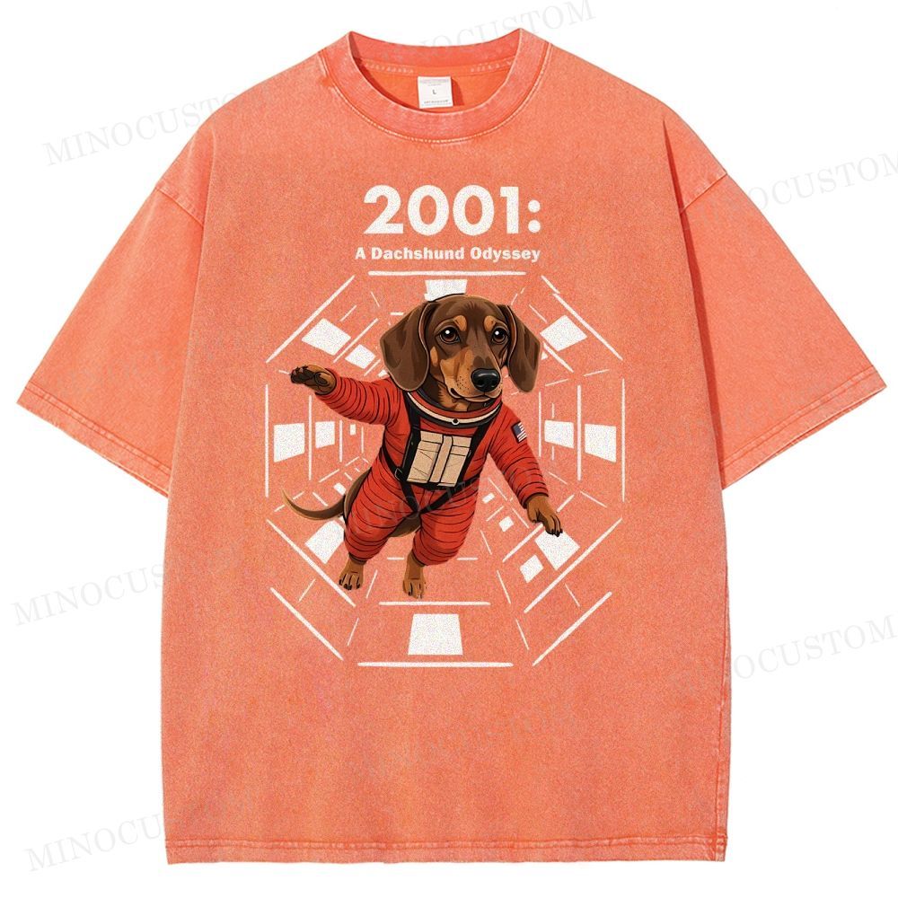 2001: A Dachshund Odyssey Washed T-Shirt 