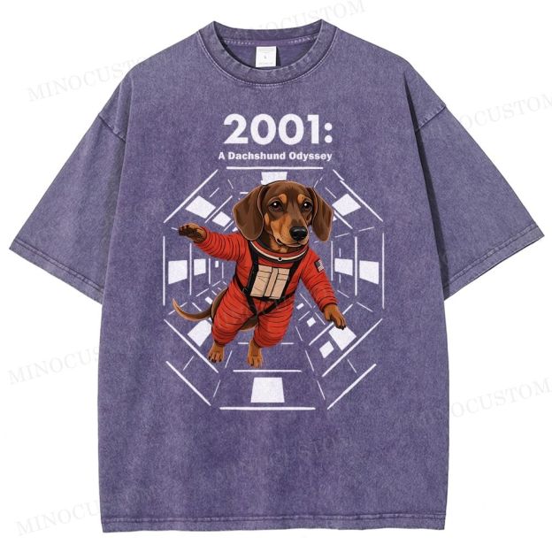 2001: A Dachshund Odyssey Washed T-Shirt 