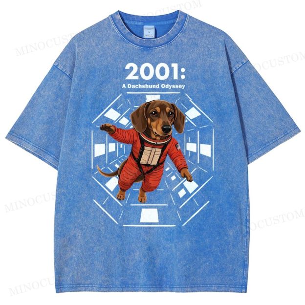 2001: A Dachshund Odyssey Washed T-Shirt 
