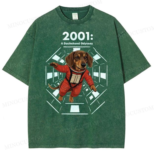 2001: A Dachshund Odyssey Washed T-Shirt 