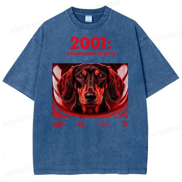 2001: A Dachshund Odyssey Washed T-Shirt